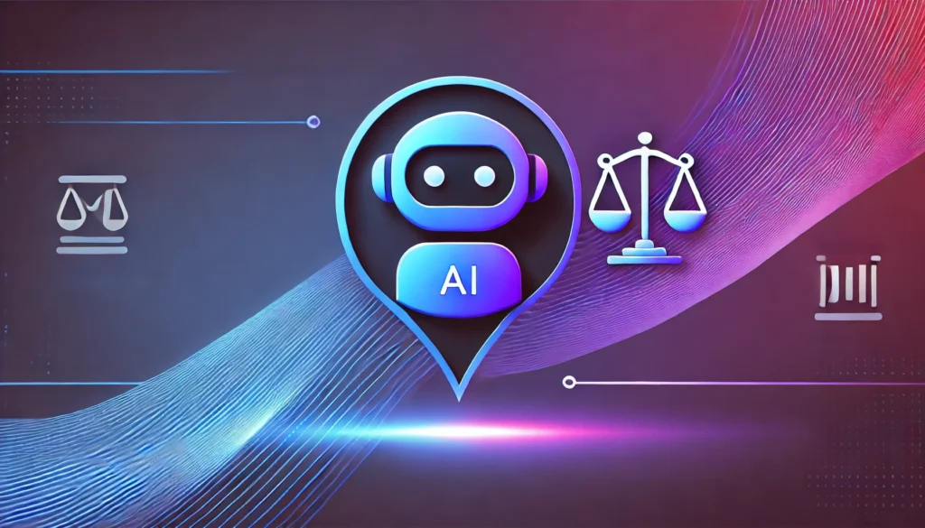 Illustration of AI assisting in drafting direct examination questions for legal professionals, featuring a chatbot with a legal balance scale icon.