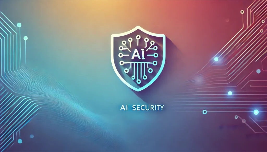 Gradient background representing the Washington AI Security Summit 2025 with a minimalist AI security icon at the center, symbolizing innovation and cybersecurity