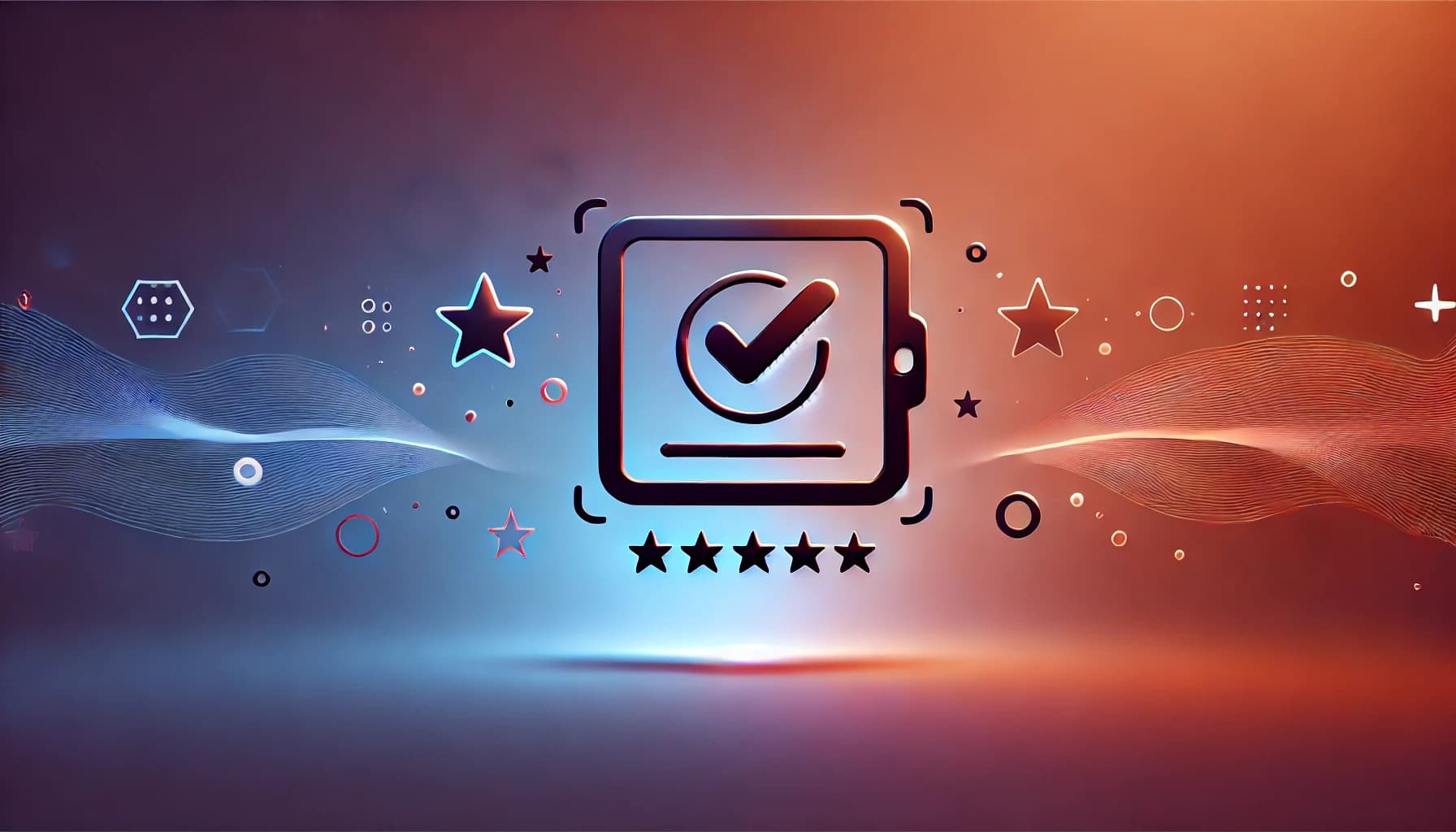 Illustration symbolizing TechTales Pro-Reed Com, a platform for expert tech reviews and insights. Features a futuristic rating system on a digital device